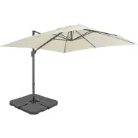 vidaXL Parasol avec pied de parasol portable sable blanc
