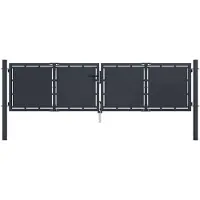 vidaXL Portail de jardin en acier 300x100 cm anthracite