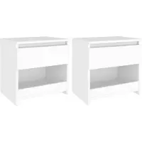 vidaXL Tables de chevet 2 pcs Blanc 40x30x39 cm Bois d'ingénierie