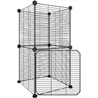 vidaXL 8 pcs. cage pour animaux domestiques avec porte noir 35x35 cm acier