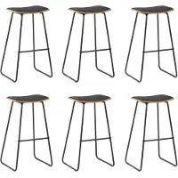 vidaXL Tabouret de bar 6 pcs. noir similicuir