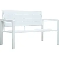 vidaXL Banc de jardin 120 cm HDPE blanc aspect bois