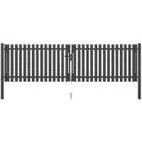vidaXL Portail de clôture de jardin Acier 4x1,25 m Anthracite