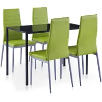 vidaXL Ensemble de salle à manger 5 pièces vert