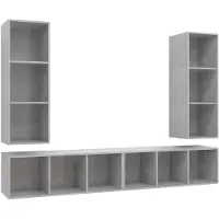 vidaXL Armoires murales TV 4 pcs. Gris béton Bois composite