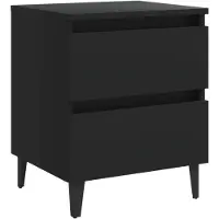 vidaXL Table de chevet noir 40x35x50 cm bois d'ingénierie