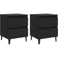 vidaXL Tables de chevet 2 pcs noir 40x35x50 cm bois d'ingénierie