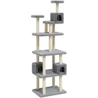 vidaXL Arbre à chat avec colonnes à griffer en sisal gris clair 188 cm