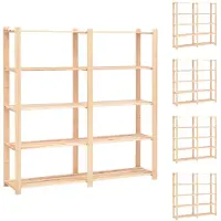 vidaXL Étagères de rangement à 5 niveaux 5pcs 170x38x170 cm Pin 500 kg