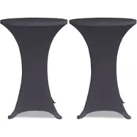 vidaXL Housse de table extensible 80 cm 2 pcs Anthracite