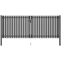 vidaXL Portail de clôture de jardin Acier 4x1,7 m Anthracite