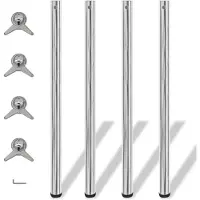 vidaXL 4x pieds de table réglables en hauteur chrome 1100 mm