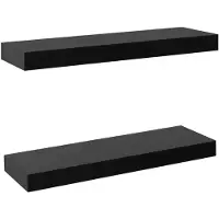 vidaXL Étagères murales flottantes 2 pcs Noir 40x20x3,8 cm
