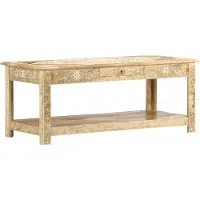 vidaXL Table basse 110 x 50 x 45 cm Peinte à la main Bois massif Mango