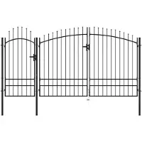 vidaXL Portail de jardin Acier 2,45 x 4 m Noir