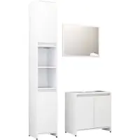 vidaXL Ensemble de meubles de salle de bain 3 pièces blanc panneau de particules