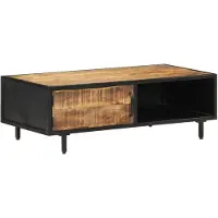 vidaXL Table basse 105x50x35 cm Bois de manguier rugueux