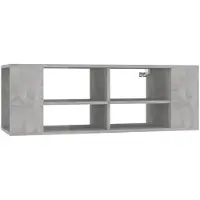 vidaXL Armoire TV murale gris béton 102x35x35 cm Bois composite