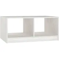 vidaXL Table basse blanche 75x50x33,5 cm pin massif
