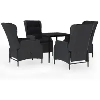 vidaXL Ensemble de jardin 5 pièces gris foncé