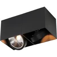 QAZQA Spot design noir rectangulaire AR111 2 lumières - Box