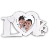Zep Cadre photo - Love - Format coeur 10x10cm - Blanc - A poser - Cadeau