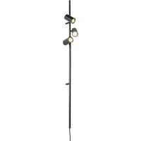 QAZQA Applique murale noire avec interrupteur au pied 3 lumières - Jeana Luxe