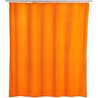 Wenko Rideau de douche anti-moisissure couleur unie - 180 x 200 cm - Orange