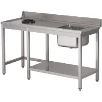 Gastronoble Évier lave-vaisselle Gastro M avec bonde, petit bac à droite, longueur 100 cm