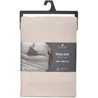 Atmosphera Créateur d'intérieur® Drap plat double en coton beige lin - 240 x 290 cm