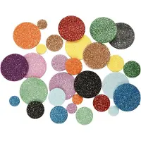 Creativ Company CC EVA Foam Circles Glitter Multi-coloured 12-32mm 150 pieces