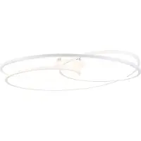 QAZQA Plafonnier blanc 78 cm avec LED à intensité variable 3 niveaux - Rowin