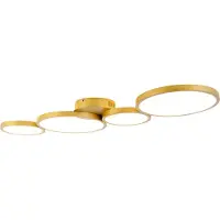QAZQA Plafonnier doré avec LED 3 niveaux de luminosité 4 lumières - Lupolo