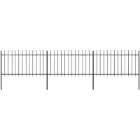 vidaXL Clôture de jardin avec pointes de lance Acier 5,1 x 1 m Noir