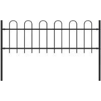 vidaXL Clôture de jardin avec dessus en cerceau Acier 1,8 m Noir144928
