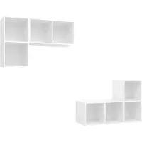 vidaXL Armoires murales TV 4 pcs. Bois blanc