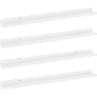 vidaXL Étagères murales 4 pcs Blanc brillant 80x9x3 cm