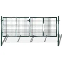 vidaXL Portail de clôture en acier 300 x 125 cm vert