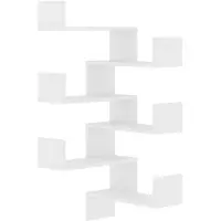 vidaXL Étagères murales d'angle 2 pcs Blanc 40x40x50cm bois ingénierie