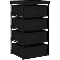 vidaXL Étagère de rangement avec 4 paniers en tissu Acier Noir