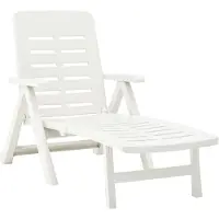 vidaXL Chaise longue pliante plastique blanc