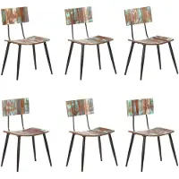 vidaXL Chaises de salle à manger 6 pcs. Vieux bois massif