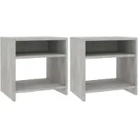 vidaXL Tables de chevet 2 pcs Gris béton 40x30x40 cm Bois d'ingénierie