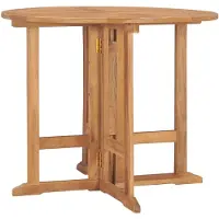 vidaXL Table de jardin pliante Ø90x75 cm en teck massif