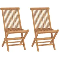 vidaXL Chaises de jardin pliantes 2 pcs. Bois massif teck