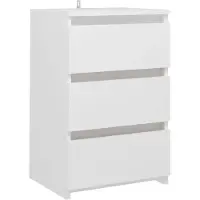 vidaXL Table de chevet blanc 40x35x62,5 cm bois d'ingénierie
