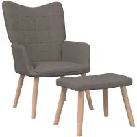 vidaXL Fauteuil relax avec pouf Taupe Tissu