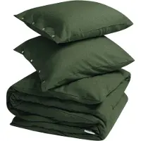 Yumeko - Parure de lit - Flanelle De Coton - 240x220 - Vert