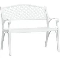 vidaXL Banc de jardin 102 cm fonte d'aluminium blanc