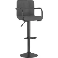 vidaXL Tabouret de bar gris foncé velours